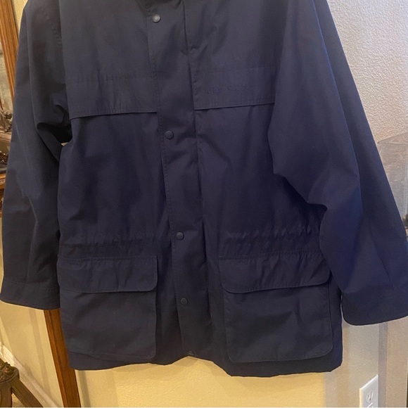 Vintage EDDIE BAUER Men Navy Wool Plaid Lined Parka Jacket Size Large - Picture 3 of 9